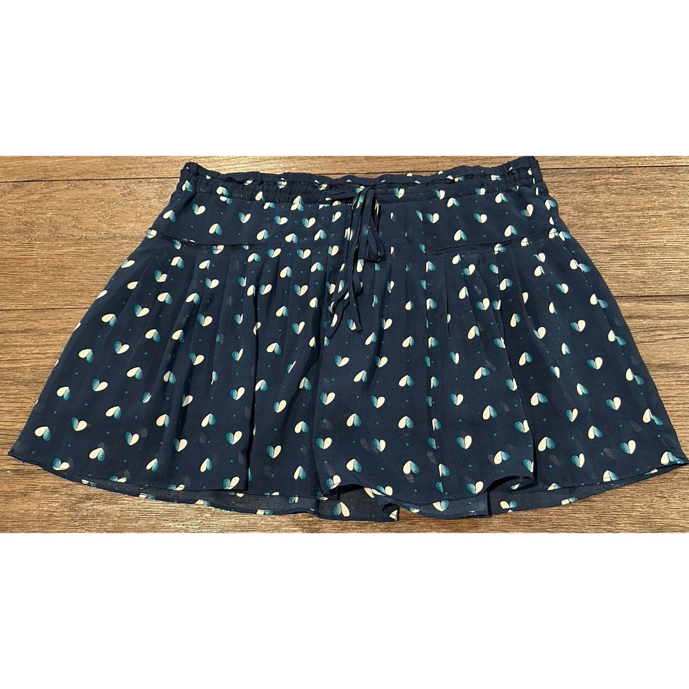 Y2k 2000s American Eagle blue heart chiffon pleated skirt sz M schoolgirl preppy